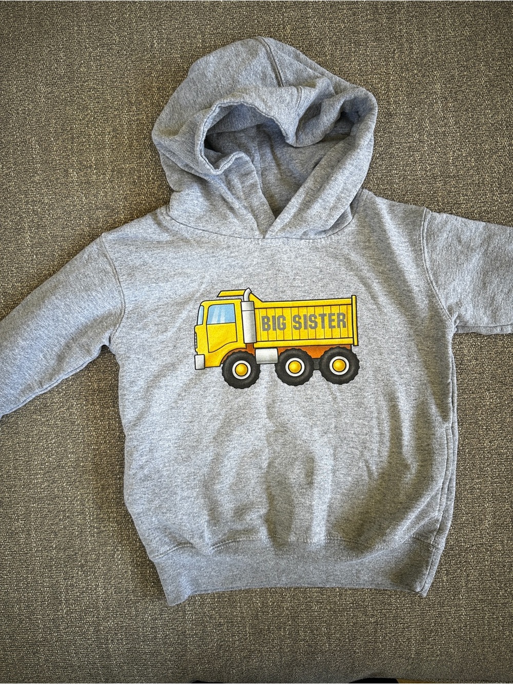 NEW “Big Sister” Hoodie with Yellow Dump Truck